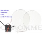 Conjunto de 25 Kits completos de relógio de mesa redondo acoplado com lente protetora  na COR: BRANCO